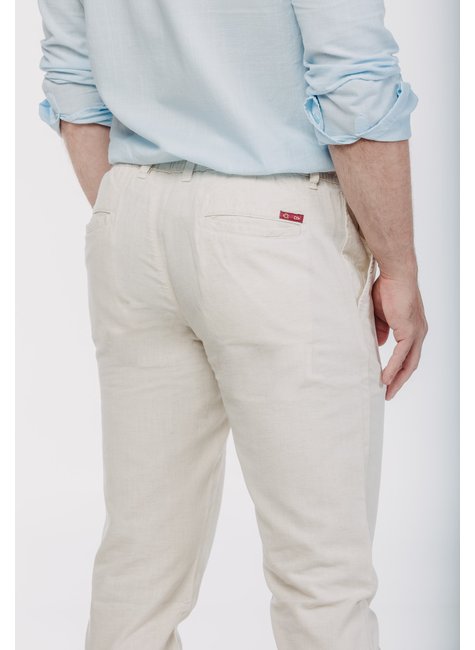 Calça Masculina com Elástico e Cordão Comfort Cru CO2